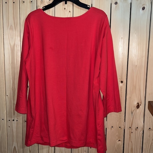 Bob Mackie Peacock Design Sequin Red Blouse S - Picture 3 of 5